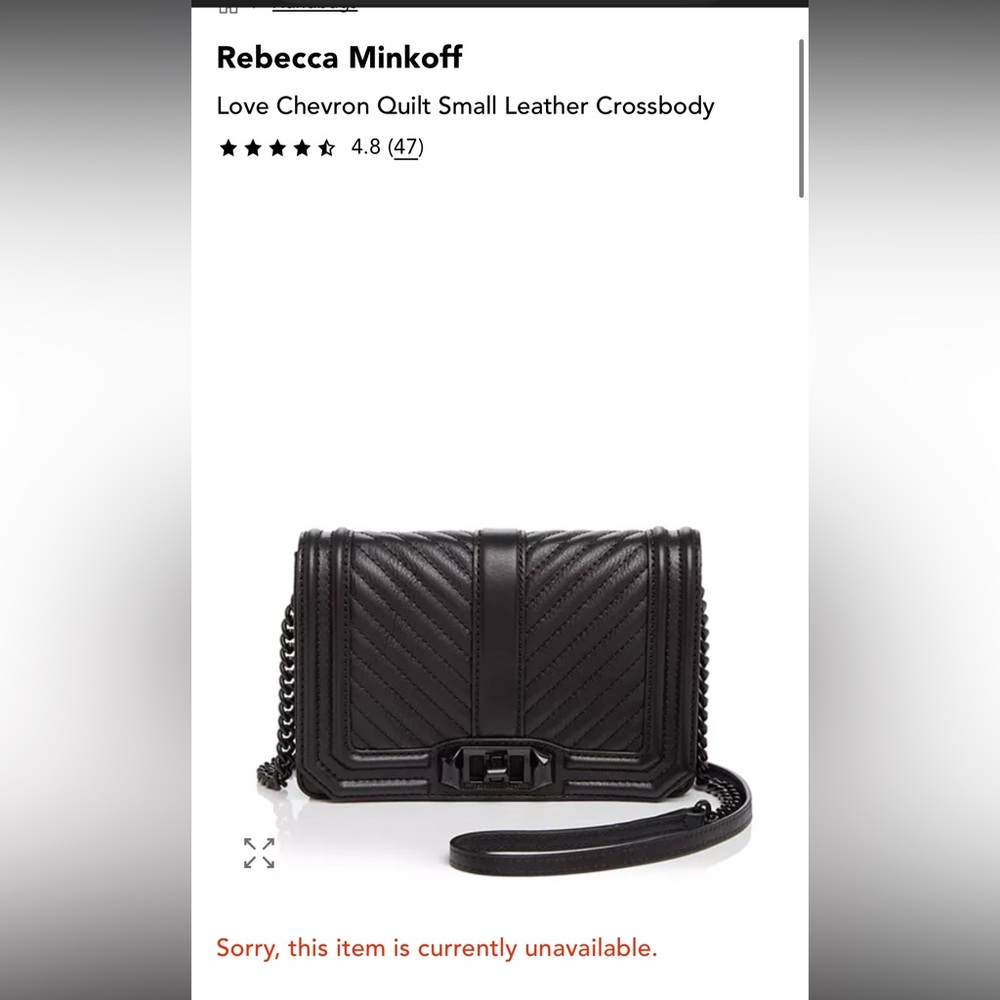 Rebecca Minkoff Black Chevron Leather Crossbody